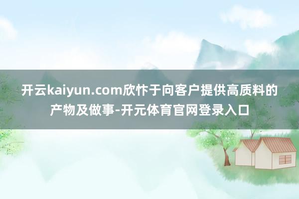 开云kaiyun.com欣忭于向客户提供高质料的产物及做事-开元体育官网登录入口