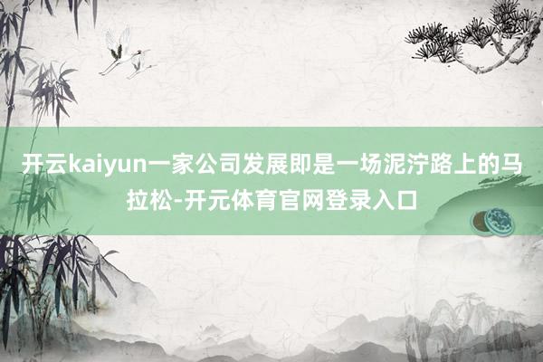 开云kaiyun一家公司发展即是一场泥泞路上的马拉松-开元体育官网登录入口