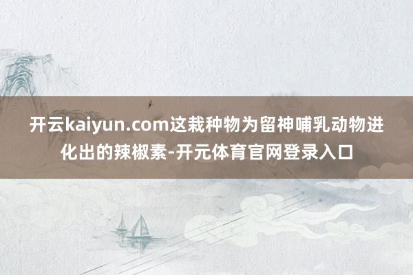 开云kaiyun.com这栽种物为留神哺乳动物进化出的辣椒素-开元体育官网登录入口