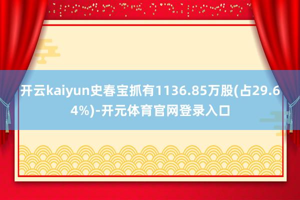 开云kaiyun史春宝抓有1136.85万股(占29.64%)-开元体育官网登录入口