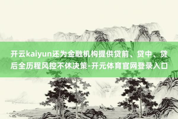开云kaiyun还为金融机构提供贷前、贷中、贷后全历程风控不休决策-开元体育官网登录入口