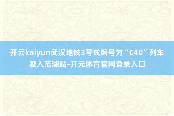 开云kaiyun武汉地铁3号线编号为“C40”列车驶入范湖站-开元体育官网登录入口