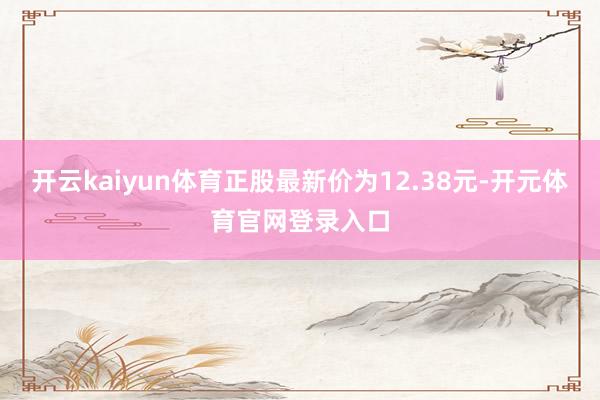开云kaiyun体育正股最新价为12.38元-开元体育官网登录入口