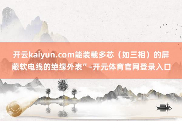 开云kaiyun.com能装载多芯（如三相）的屏蔽软电线的绝缘外表”-开元体育官网登录入口