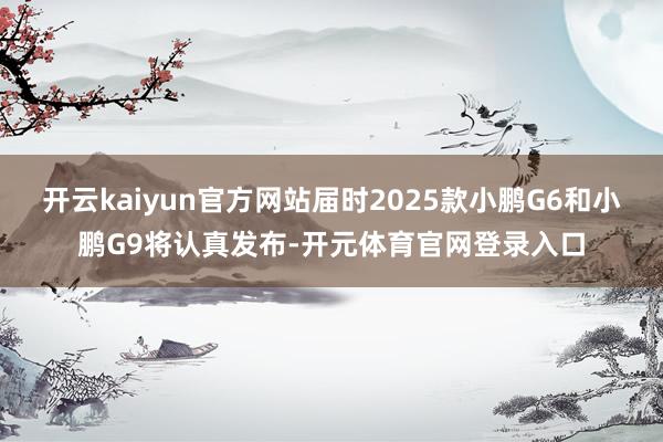 开云kaiyun官方网站届时2025款小鹏G6和小鹏G9将认真发布-开元体育官网登录入口