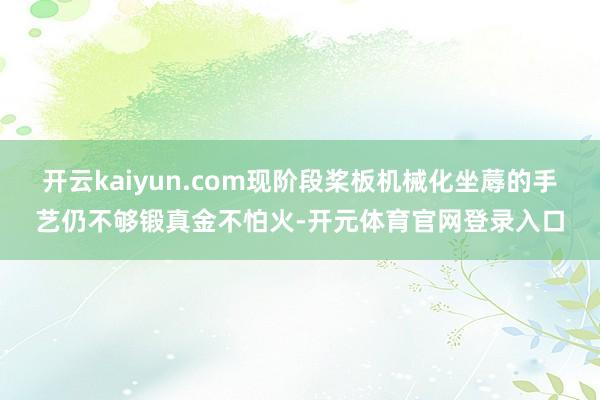 开云kaiyun.com现阶段桨板机械化坐蓐的手艺仍不够锻真金不怕火-开元体育官网登录入口