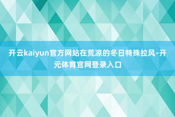 开云kaiyun官方网站在荒凉的冬日特殊拉风-开元体育官网登录入口